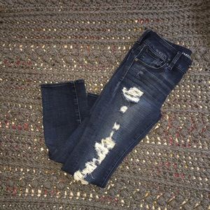 American eagle dark wash ripped jeans size 2